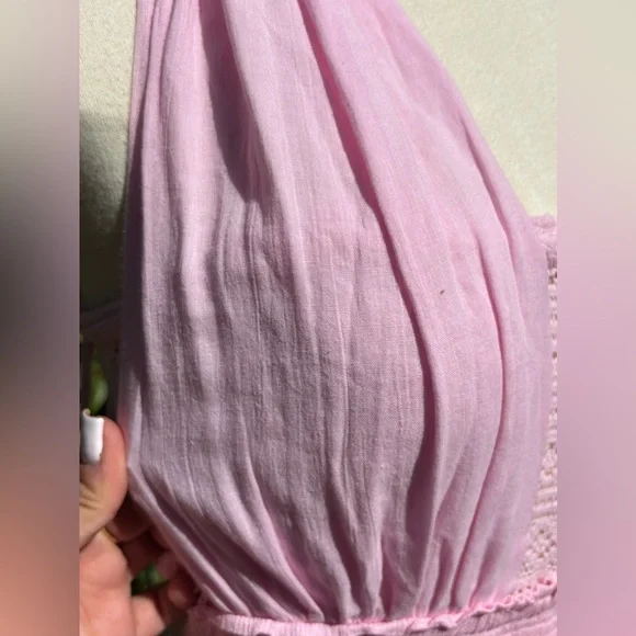 Free people santa maria maxi bohemian dress in pink size large - Picture 11 of 11